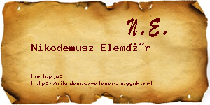 Nikodemusz Elemér névjegykártya